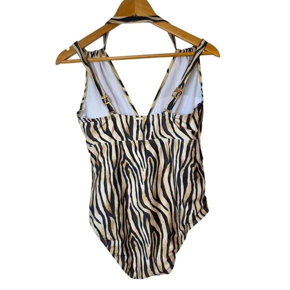 SIMPLY FIT Swimwear One Piece Swim Suit Animal Zebra Print Tummy Control 3X NWT - Picture 6 of 8